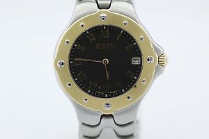 Ebel Stainless Steel Sportwave with Gold Bezel on Bracelet
