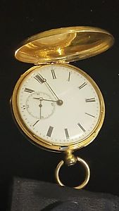 18K GOLD POCKET WATCH Patent Lever Full Ruby Jewelled W/ Keys