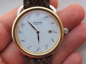 HERMES PARIS ARUSO SS(K18YG) REF.AR5.720 MENS 100% ORIGINAL SWISS SAPPHIRE GLASS