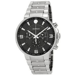 MOVADO SE Pilot Black Dial Stainless Steel Chronograph Men's Watch