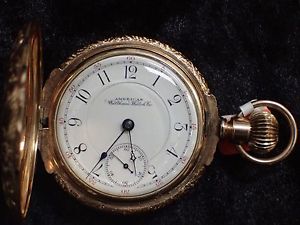 American Waltham Hunter Case 14K Yellow Gold  17 Jewel Appleton Tracy Pocket Wt