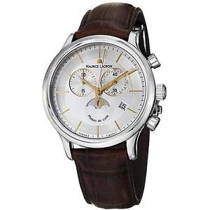 MAURICE LACROIX MEN'S 40MM CALFSKIN BAND SWISS QUARTZ WATCH LC1148-SS001132