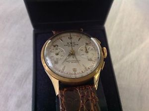BWC Armbanduhr Chronograph Suisse 585 / 14 GOLD ANTIMAGNETIC cal. 51