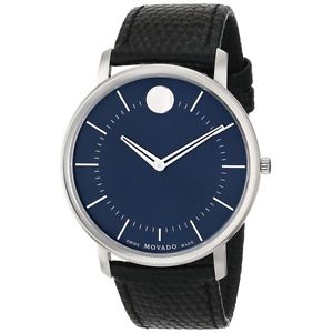 Movado Mens 0606846 Movado TC Analog Display Swiss Quartz Black Watch