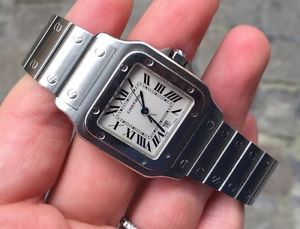 Cartier santos (galbee) quarzo quartz medio medium acciaio steel full set man