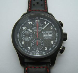 CHRONOGRAPHE LANDERON BOITIER ACIER BLACK PVD AUTOMATIQUE VALJOUX 7750 SWISS CA