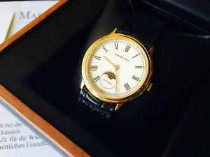 Mens Audemars Piguet Moon Phase automatic watch - 18k solid gold - cal AP 2124 -