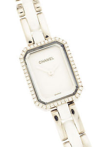 Chanel “Collection Premiere” SS, diamond & white ceramic 3-wrap bracelet watch