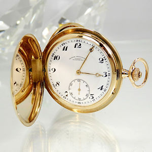 GLASHÜTTE Sprungdeckeltaschenuhr aus 1900-1920 in 585-/14k. Gelbgold 1aZUSTAND !