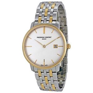 Frederique Constant Slimline Silver Dial Two-tone Steel Mens Watch FC-306V4S3B2