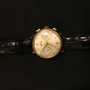 Rare Vintage Augelus Chrongraph men's wristwatch 14k gold