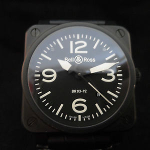 Bell & Ross Aviation Black PVD Military Automatic Men's Watch BR03-92-S-20033
