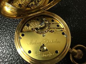 18k Solid Gold Very Rare High Grade Free Sprung Made By Mackay & Chisholm