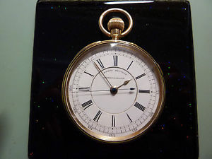 18 ct chronograph pocket watch by Jewish Pappe Birmingham Chester marks