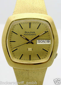 BULOVA ACCUQUARTZ 18ct GOLD HERREN-STIMMGABEL-ARMBANDUHR 89,8g - 1970er Jahre