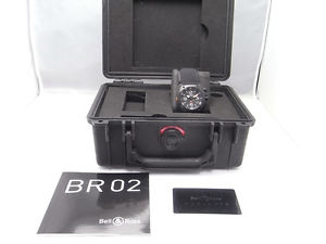 Bell & Ross Carbon Fiber Finish Automatic Watch BR02-92CFB-H w/Box and Warrantee