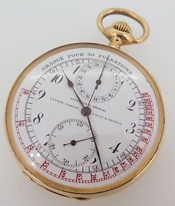ULYSSE NARDIN MEDICAL CHRONOGRAPH 18k GOLD POCKET WATCH 