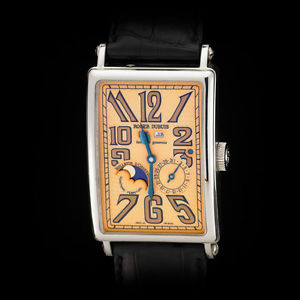 Roger Dubuis 18K WG Much More M34 Perpetual Calendar. Rare Gold Guilloche Dial
