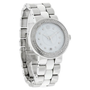 Movado Cerena Series Ladies Diamond White Ceramic Swiss Quartz Watch 0606625