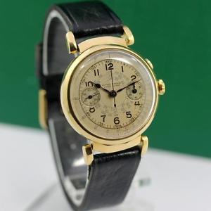 1939's ULYSSE NARDIN CHRONOGRAPH SINGLE PUSHER 18K SOLID GOLD MEN'S WATCH