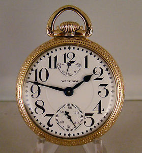 WALTHAM VANGUARD 23j 10k GOLD FILLED OF RR UP/D'N WIND INDICATOR 16sPOCKET WATCH