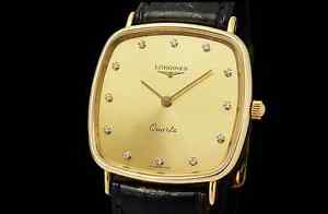 Auth LONGINE Square 12P Index Diamond K18YG Lady's Quartz Watch(S Z2677)