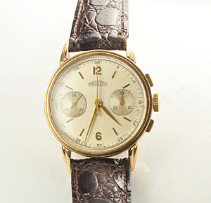 Rare Yellow Gold Angelus Chronograph Wrist Watch Cal. 250, Circa 1940's