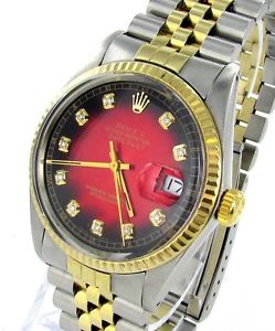 Rolex Datejust Uomo Orologio In Acciaio/Oro Diamanti - RIF. 16013