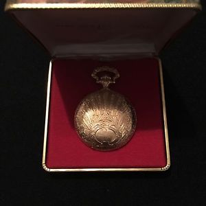 Reuge Gold Plated Musical Hunter Pocket Watch 1981