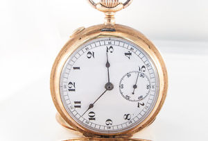 Very Fine Swiss 18K Hunting Case Minute Repeater Chronograph Pocket Watch