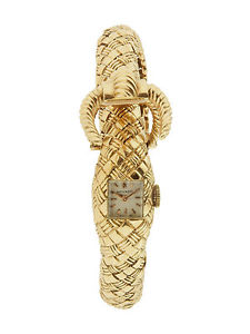 Movado 18k Yellow Gold Ladies Retro Style Bangle Watch with Concealed Dial, c...