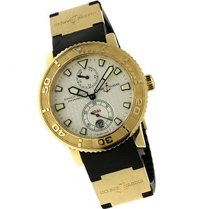 Ulysse Nardin Marine Diver Chronometer 266-58-3 18k Yellow Gold White Dial