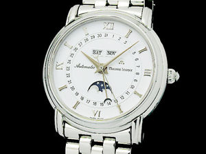 Auth MauriceLacroix Triple Calendar Moon Face 2607 SS Auto Men's Watch(S A47767)