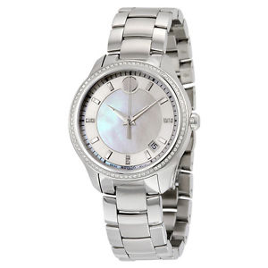 Movado Bellina White Mother Of Pearl Dial Ladies Stainless Steel Watch 0606981