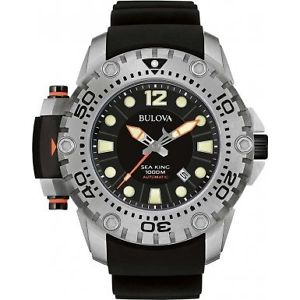 Bulova 96B226 Mens Limited Edition Sea King Black Rubber Watch