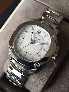 Authentic Burberry Watch BBY1401 BRITAIN Silver Stainless Mother Pearl DIAMOND