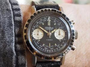 V Collectible Ollech & Wajs Selectron Computer Chronograph Aviator Watch image 1