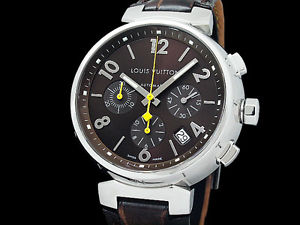 Auth LOUIS VUITTON Tambour Chronograph Q1121 SS Auto Men's Watch(28.2.22)
