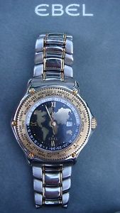 Classy EBEL Voyager 18K Gold & Black World Map Watch