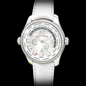 Girard Perregaux Ladies Diamond ww.tc. World Timer Automatic. Stunning White MOP
