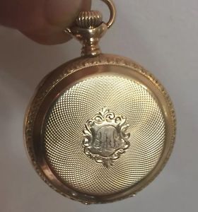 American Waltham Model 1891 Year 1902 14K Gold Ladies Hunter Watch