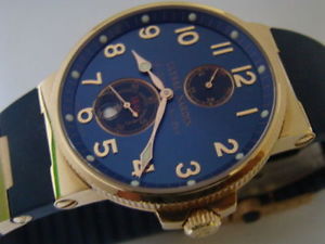 ULYSSE NARDIN 266-66 Maxi Marine Power Reserve 750 18k Rose Gold Watch W Rubber