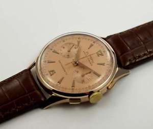 OLYMPIC 18 K ROSÉGOLD CHRONOGRAPH VINTAGE HERRENARMBANDUHR