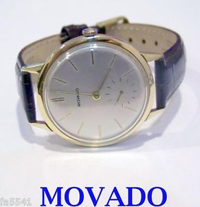 SWISS Solid 18k MOVADO Winding Watch 1950s Cal 125 * EXLNT* SERVICED* RARE