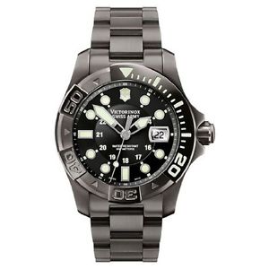 Victorinox Swiss Army Mens Dive Master Gunmetal Black Dial Watch