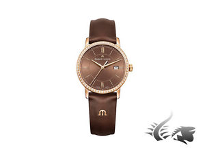 Maurice Lacroix Eliros Date Ladies Quartz watch, Diamonds, 24k Gold, Brown