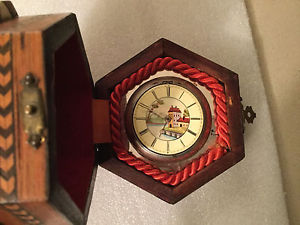 Antique RARE Fusee enamel painted dial pocket watch special Box - Works