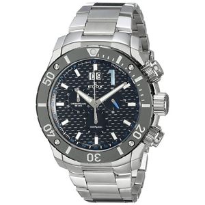 Edox Mens 10020 3M NBU Chronoffshore Analog Display Swiss Quartz Silver Watch image 1