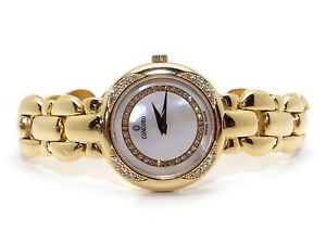 Ladies 18k Yellow Gold Concord Diamond Bezel Dial Bracelet Watch 