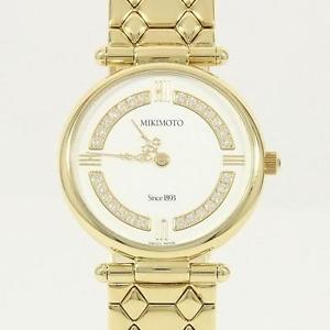 Authentic MIKIMOTO  Round Watch  Quartz  #260-001-489-7580